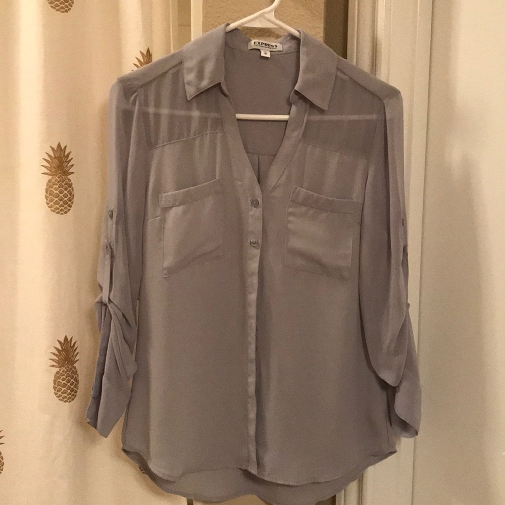 Express portofino grey blouse